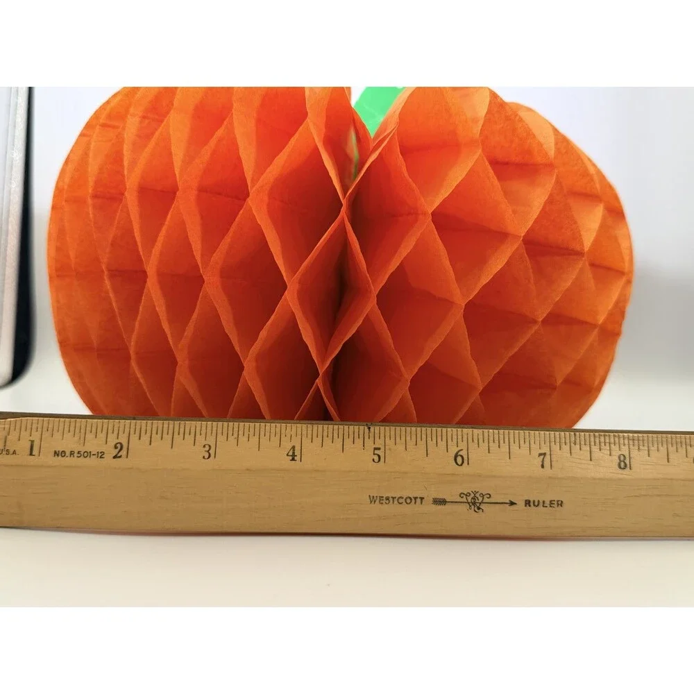 Vintage Beistle Honeycomb Pumpkin 8